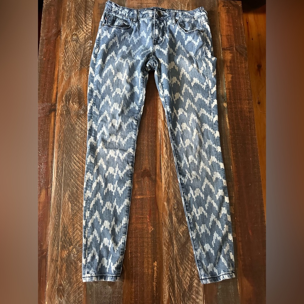 Vigoss Studio Women’s 29x31 Chevron Printed Stretch Skinny Jeans | SKU 0753